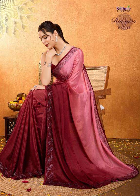 sethnic lifestyle presents rangira chinon stylish look saree catalog wholesaler and exporter in surat