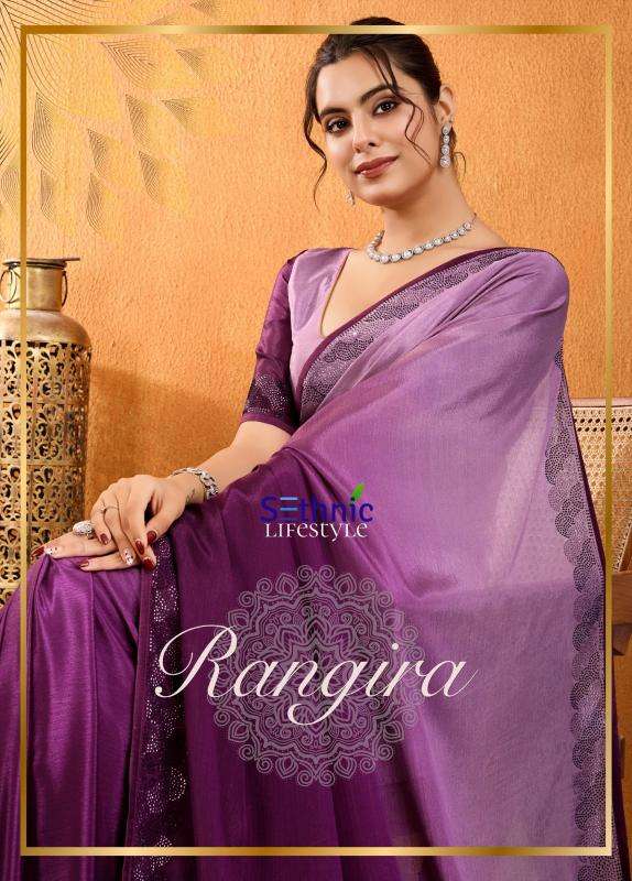 sethnic lifestyle presents rangira chinon stylish look saree catalog wholesaler and exporter in surat