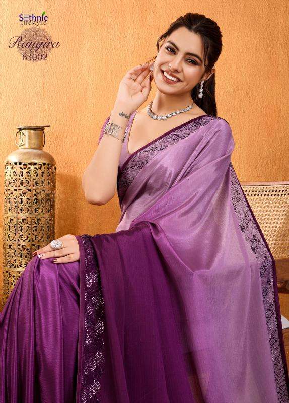 sethnic lifestyle presents rangira chinon stylish look saree catalog wholesaler and exporter in surat