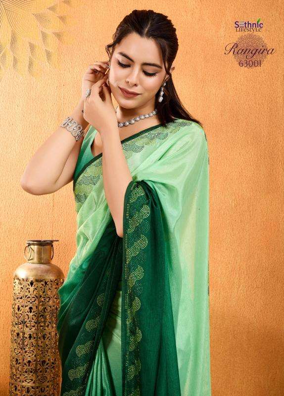 sethnic lifestyle presents rangira chinon stylish look saree catalog wholesaler and exporter in surat