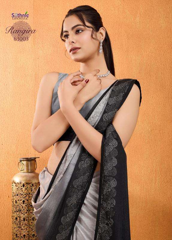 sethnic lifestyle presents rangira chinon stylish look saree catalog wholesaler and exporter in surat