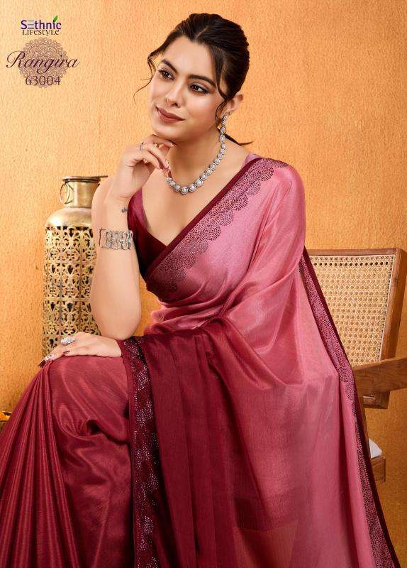 sethnic lifestyle presents rangira chinon stylish look saree catalog wholesaler and exporter in surat