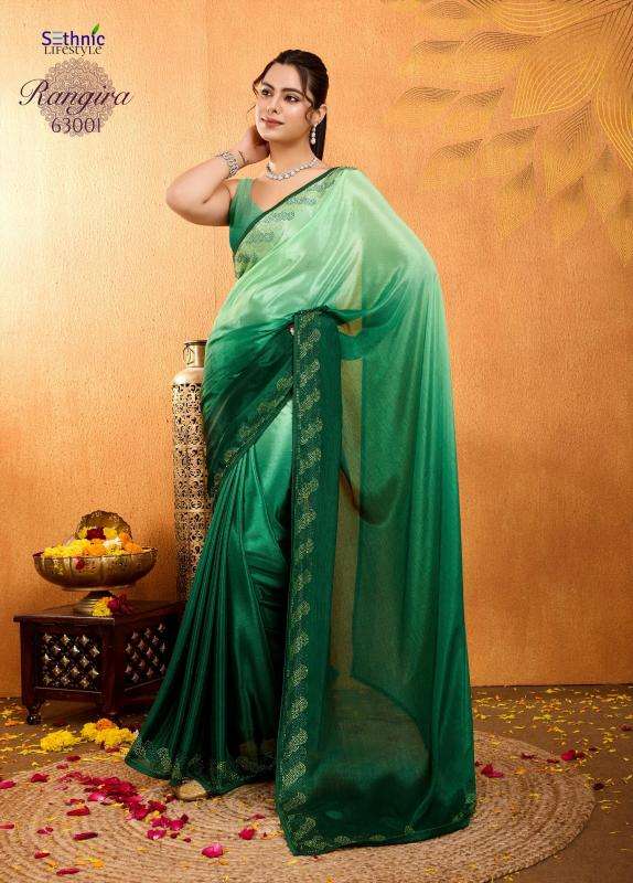 sethnic lifestyle presents rangira chinon stylish look saree catalog wholesaler and exporter in surat