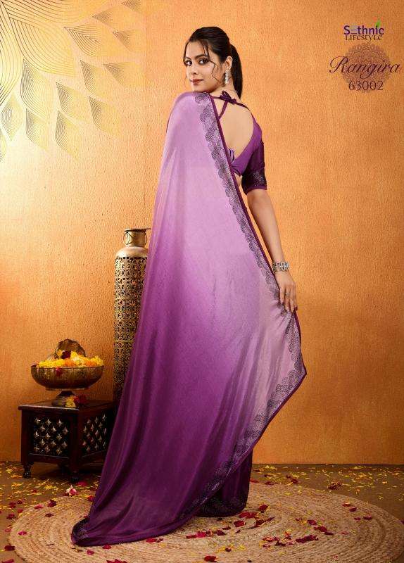 sethnic lifestyle presents rangira chinon stylish look saree catalog wholesaler and exporter in surat