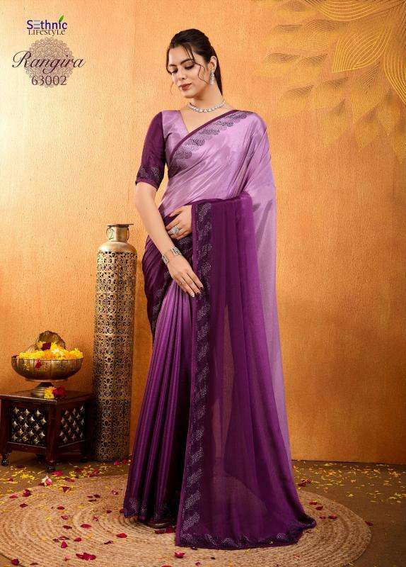 sethnic lifestyle presents rangira chinon stylish look saree catalog wholesaler and exporter in surat