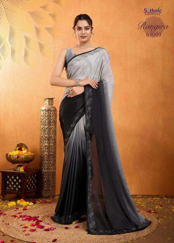 sethnic lifestyle presents rangira chinon stylish look saree catalog wholesaler and exporter in surat