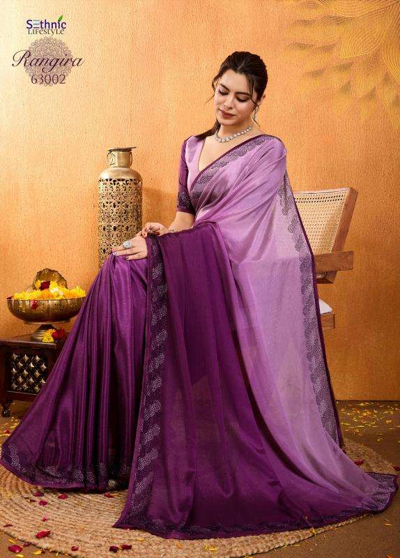 sethnic lifestyle presents rangira chinon stylish look saree catalog wholesaler and exporter in surat