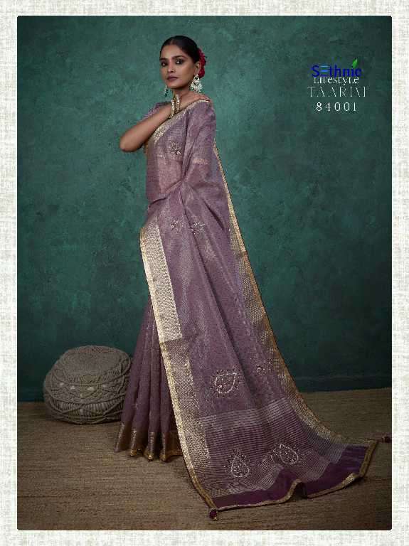 Sethnic Presents Taarini Handwork Linen Wholesale Ethnic Sarees Catalog Wholesaler And Exporter 