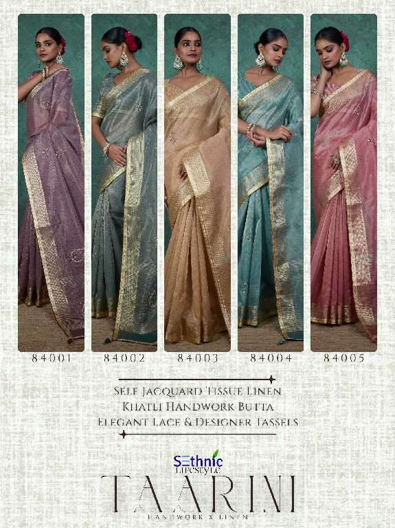 Sethnic Presents Taarini Handwork Linen Wholesale Ethnic Sarees Catalog Wholesaler And Exporter 