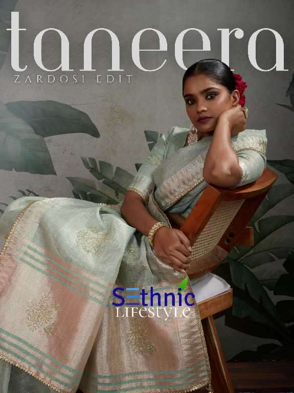 Sethnic Presents Taneera Zardost Edit Wholesale Linen Tissue With Rich Pallu Sarees Catalog Wholesaler And Exporter 