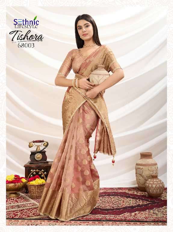 Sethnic Presents Tishora Wholesale Crush Tissue Silk Party Wear Sarees Catalog WHolesaler And exporter 
