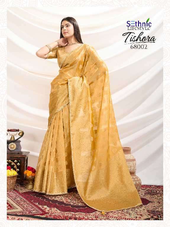 Sethnic Presents Tishora Wholesale Crush Tissue Silk Party Wear Sarees Catalog WHolesaler And exporter 