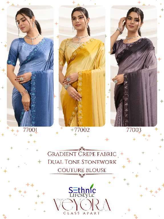 Sethnic Presents Veyora Class Apart Wholesale Ombre Dyed Crepe Sarees Catalog Wholesaler And exporter 