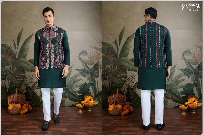 Shubhvastra Presents Attire Vol-2 Rajwada Viscose Silk Readymade Fashionable Mens Kurta Catalog Wholesaler And Exporter 