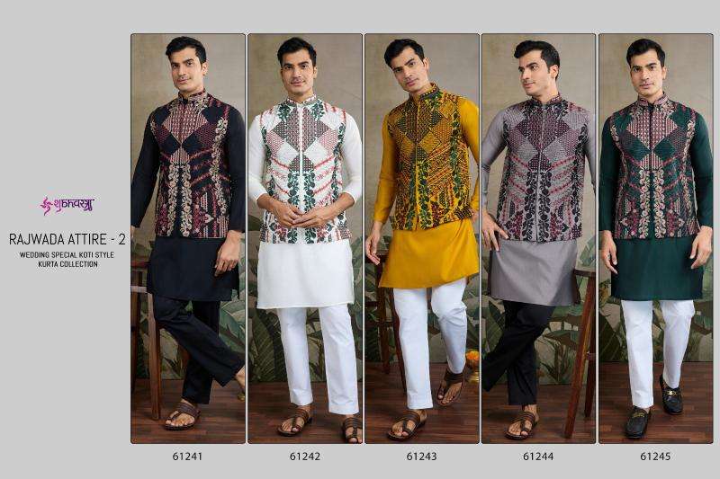 Shubhvastra Presents Attire Vol-2 Rajwada Viscose Silk Readymade Fashionable Mens Kurta Catalog Wholesaler And Exporter 