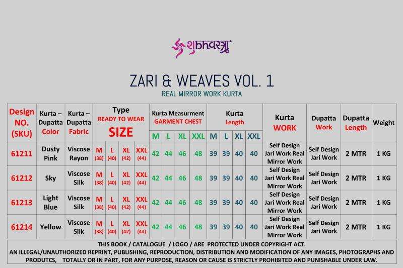Shubhvastra Presents Zari & Weaves Vol-1 Stylish Viscose Rayon Fullstitch Mens Kurta With Dupatta Catalog Wholesaler And Exporter 
