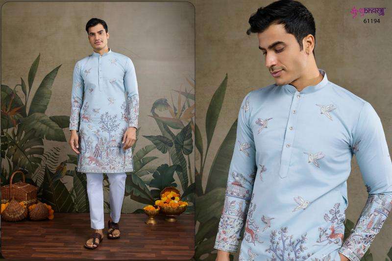 Shubhvastra The Desi Edit Viscose Silk Readymade Stylish Mens Kurta Catalog Wholesaler And Exporter 