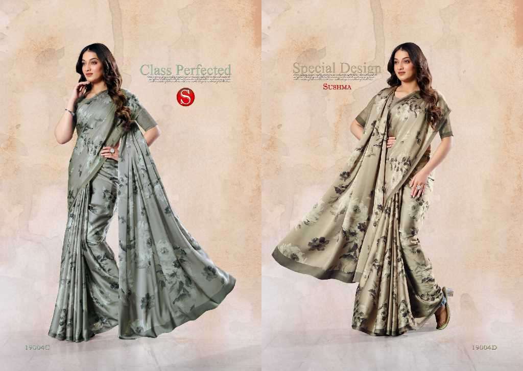 Sushma Presents Felicity Wholesale Digital Printed Satin Sarees Catalog Wholesaler And Exporter 