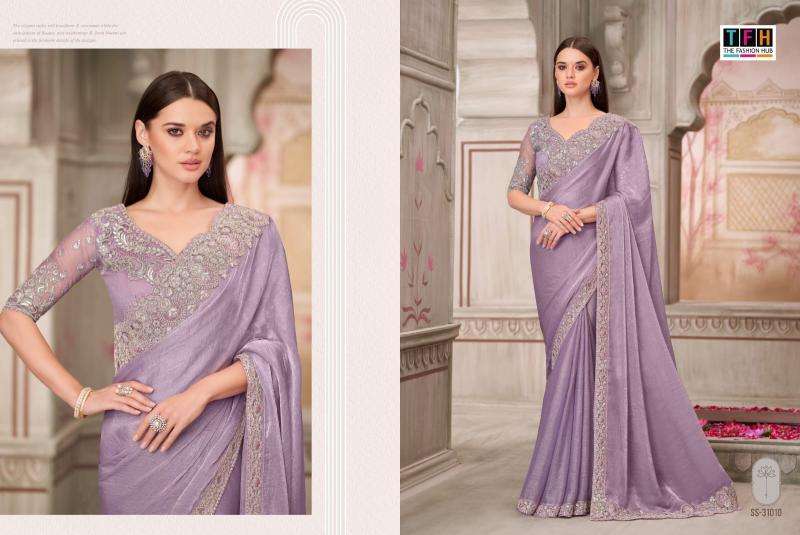 TFH PRESENTS SILVER SCREEN VOL-21 31001-31018 HEAVY DESIGNER PARTY WEAR SAREES CATALOG WHOLESALER AND EXPORTER 