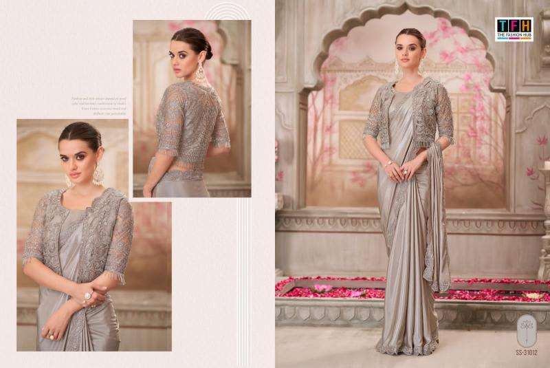 TFH PRESENTS SILVER SCREEN VOL-21 31001-31018 HEAVY DESIGNER PARTY WEAR SAREES CATALOG WHOLESALER AND EXPORTER 