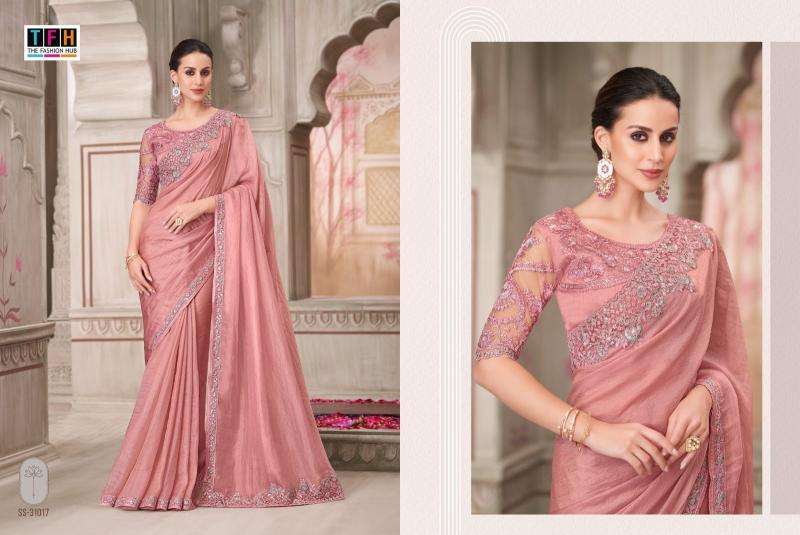 TFH PRESENTS SILVER SCREEN VOL-21 31001-31018 HEAVY DESIGNER PARTY WEAR SAREES CATALOG WHOLESALER AND EXPORTER 