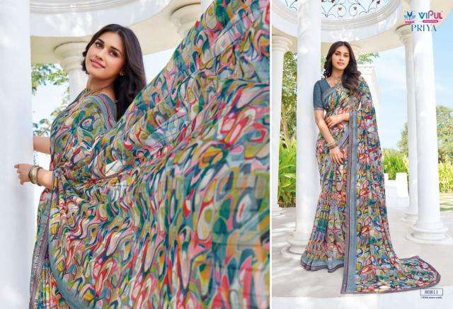 Vipul Fashion Presents Priya Georgette Shop Trendy Saree Catalog Wholesaler And Exporter 