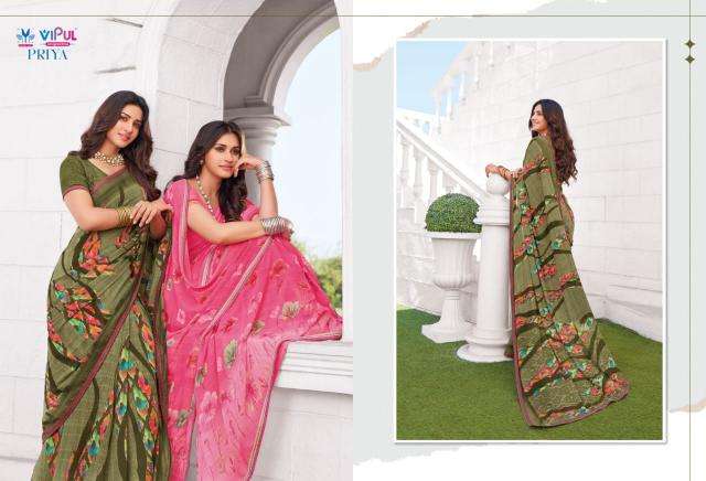 Vipul Fashion Presents Priya Georgette Shop Trendy Saree Catalog Wholesaler And Exporter 