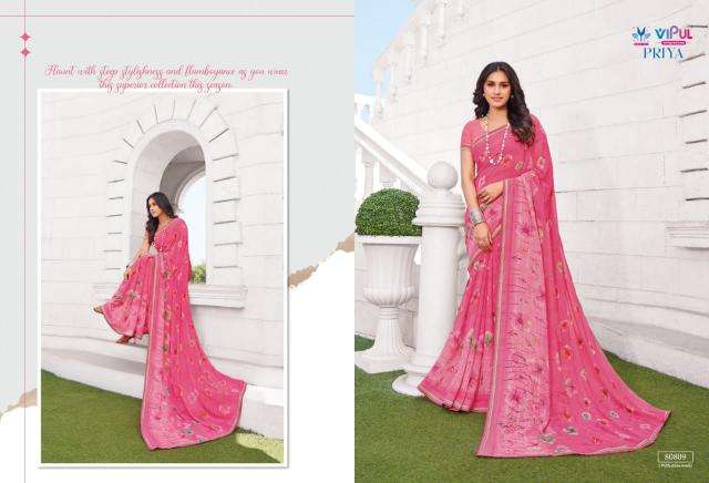Vipul Fashion Presents Priya Georgette Shop Trendy Saree Catalog Wholesaler And Exporter 