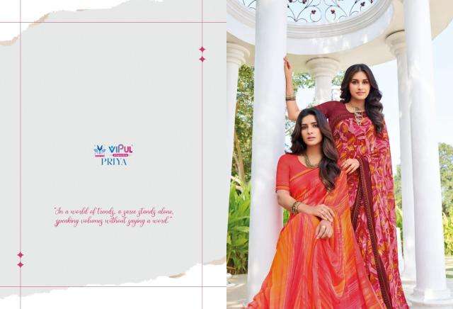 Vipul Fashion Presents Priya Georgette Shop Trendy Saree Catalog Wholesaler And Exporter 