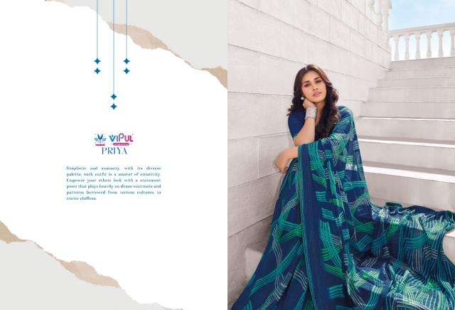 Vipul Fashion Presents Priya Georgette Shop Trendy Saree Catalog Wholesaler And Exporter 