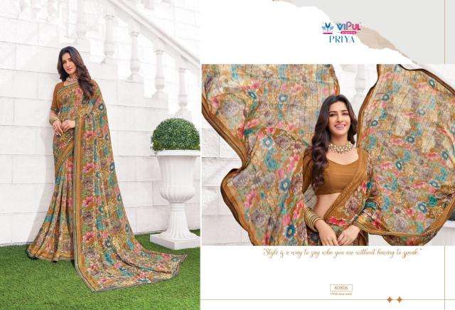 Vipul Fashion Presents Priya Georgette Shop Trendy Saree Catalog Wholesaler And Exporter 