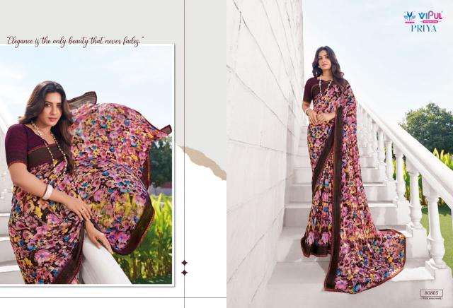 Vipul Fashion Presents Priya Georgette Shop Trendy Saree Catalog Wholesaler And Exporter 