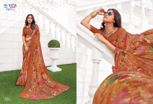 Vipul Fashion Presents Priya Georgette Shop Trendy Saree Catalog Wholesaler And Exporter 