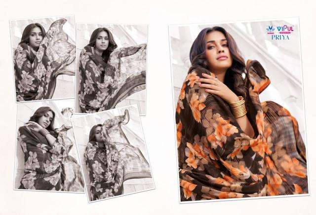 Vipul Fashion Presents Priya Georgette Shop Trendy Saree Catalog Wholesaler And Exporter 