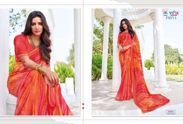 Vipul Fashion Presents Priya Georgette Shop Trendy Saree Catalog Wholesaler And Exporter 