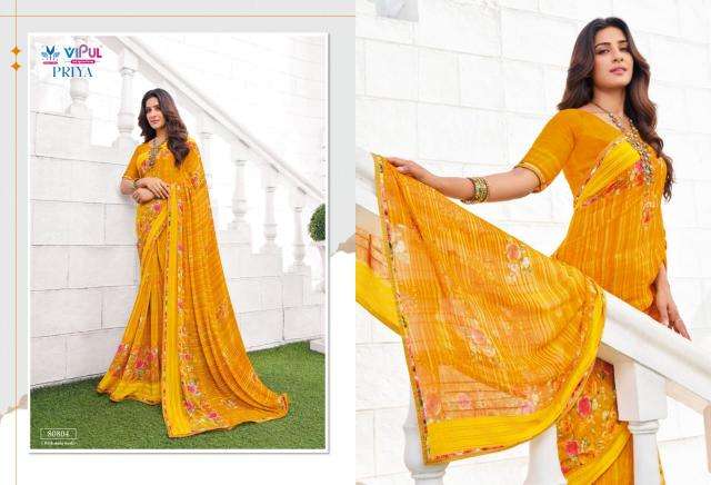 Vipul Fashion Presents Priya Georgette Shop Trendy Saree Catalog Wholesaler And Exporter 