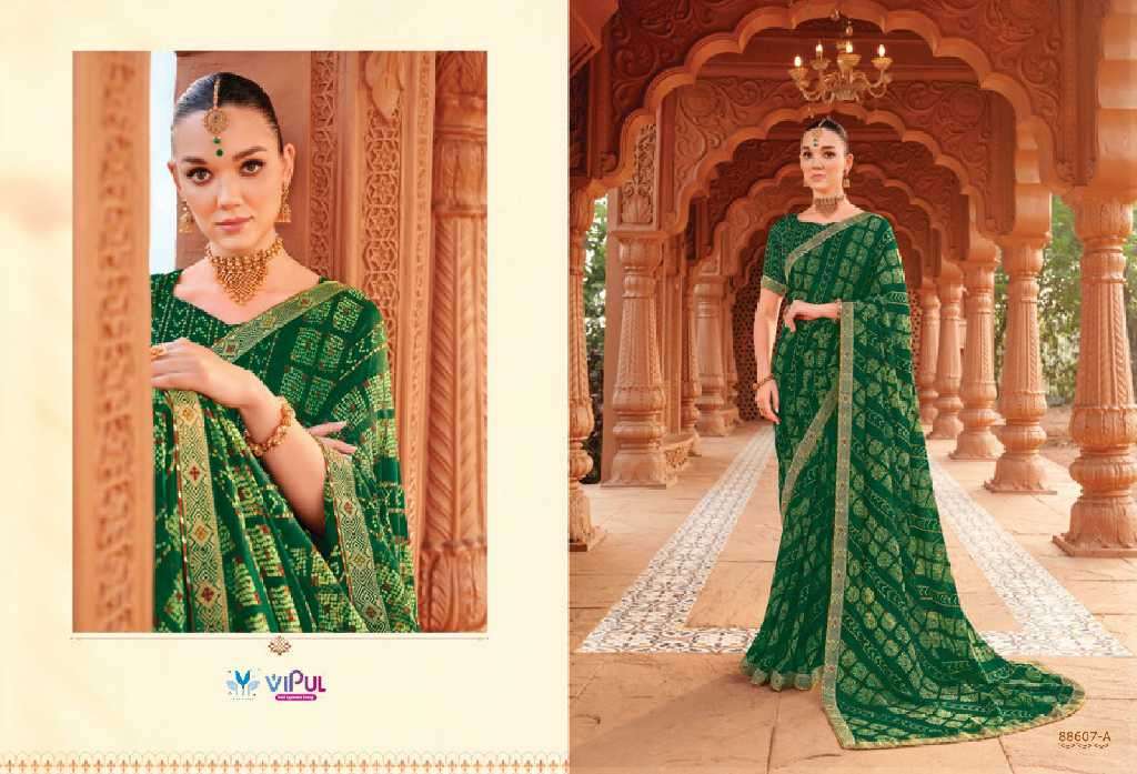 Vipul Presents Chakori Wholesale Chinon Fabrics Ethnic Indian Sarees Catalog Wholesaler And Exporter 