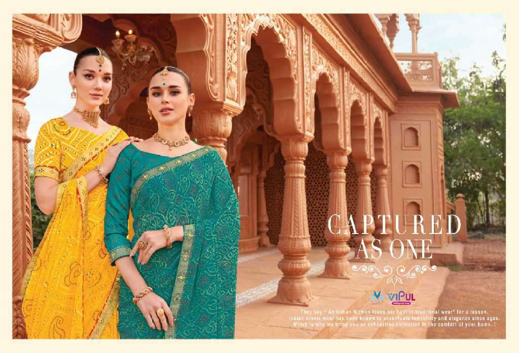 Vipul Presents Chakori Wholesale Chinon Fabrics Ethnic Indian Sarees Catalog Wholesaler And Exporter 