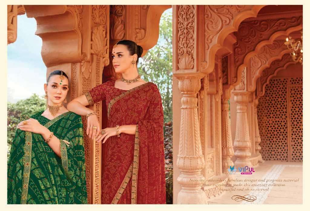 Vipul Presents Chakori Wholesale Chinon Fabrics Ethnic Indian Sarees Catalog Wholesaler And Exporter 