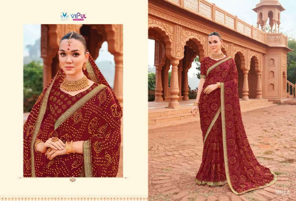 Vipul Presents Chakori Wholesale Chinon Fabrics Ethnic Indian Sarees Catalog Wholesaler And Exporter 