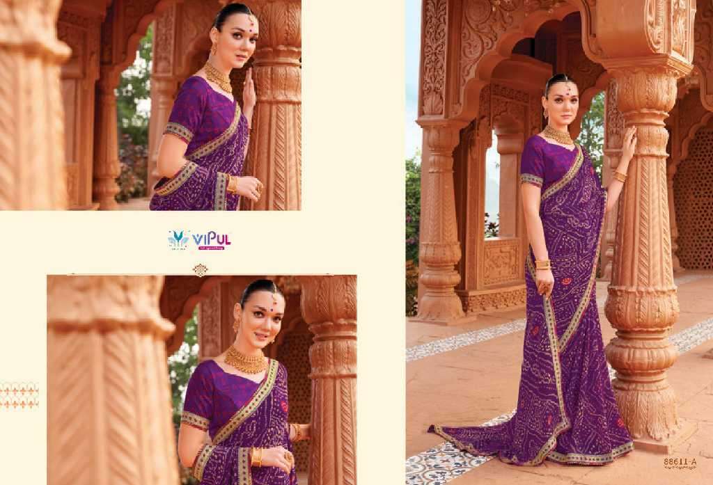 Vipul Presents Chakori Wholesale Chinon Fabrics Ethnic Indian Sarees Catalog Wholesaler And Exporter 