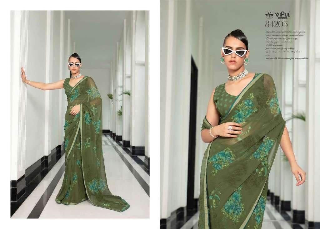 Vipul Presents Dimple Wholesale Georgette Fabrics Ethnic Sarees Catalog Wholesaler and EXPORTER 