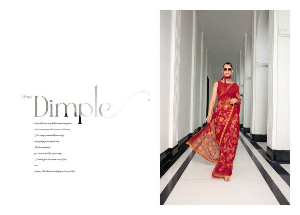 Vipul Presents Dimple Wholesale Georgette Fabrics Ethnic Sarees Catalog Wholesaler and EXPORTER 