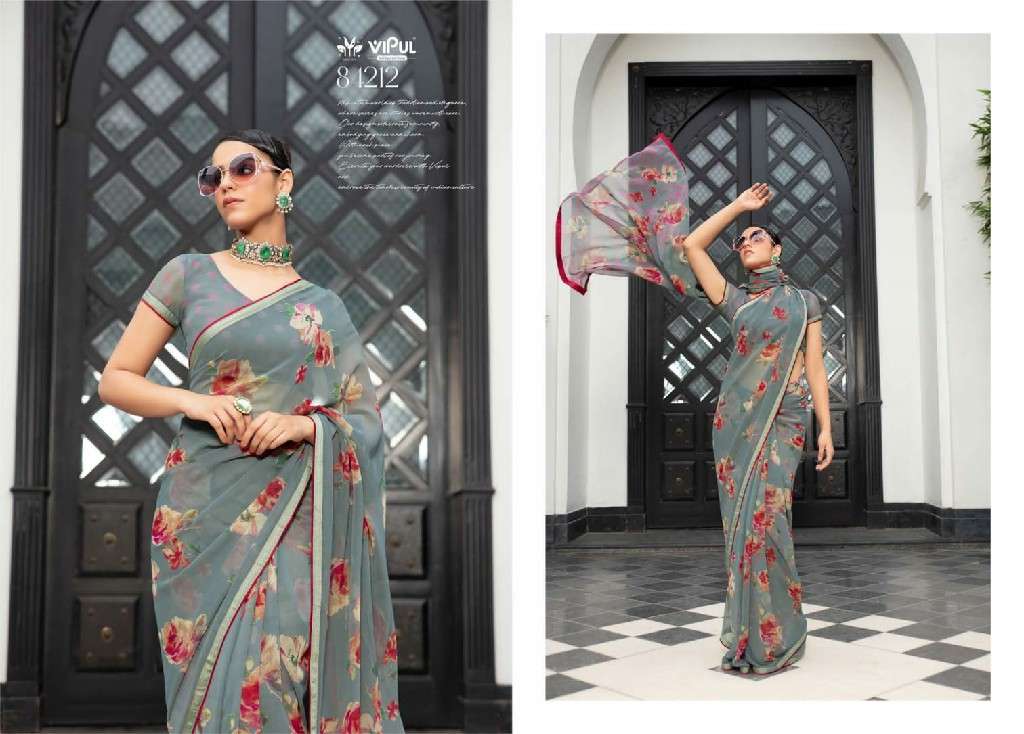 Vipul Presents Dimple Wholesale Georgette Fabrics Ethnic Sarees Catalog Wholesaler and EXPORTER 