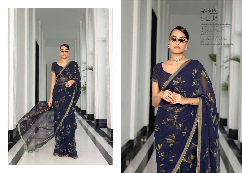 Vipul Presents Dimple Wholesale Georgette Fabrics Ethnic Sarees Catalog Wholesaler and EXPORTER 