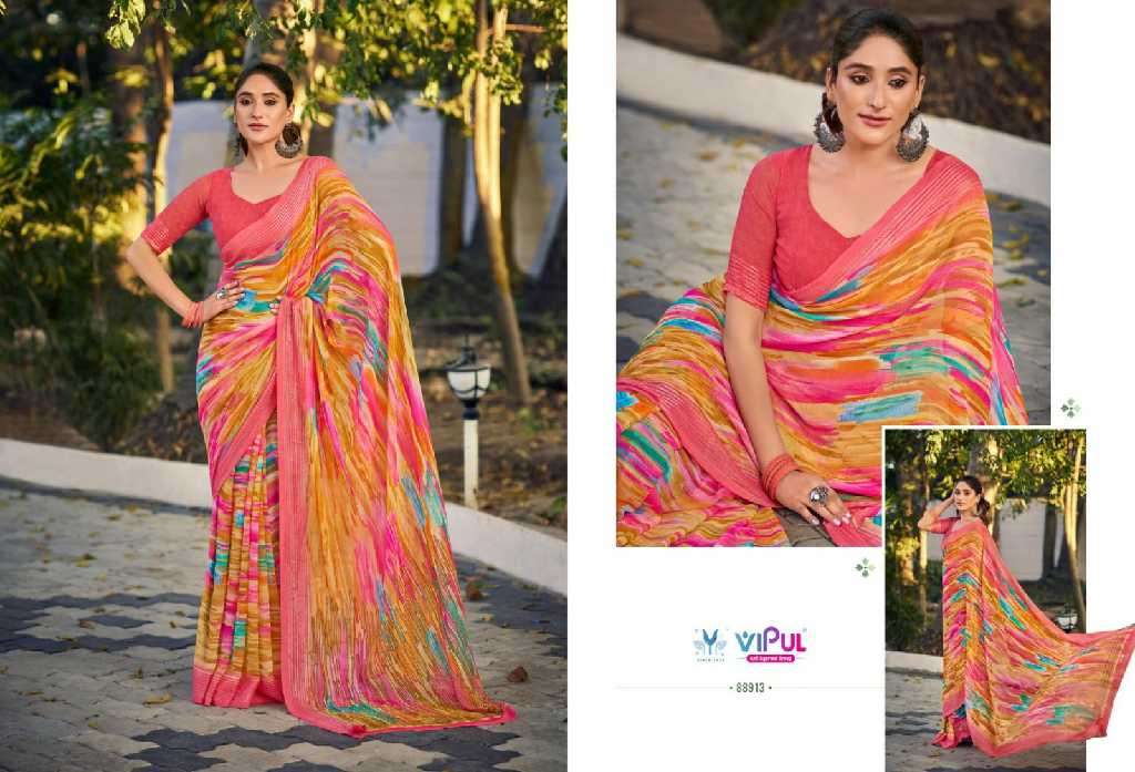 Vipul Presents Falguni Vol-3 Classic Georgette Pattern Indian Sarees Catalog Wholesaler 