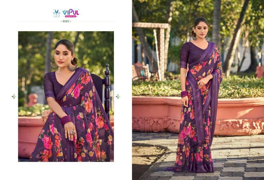 Vipul Presents Falguni Vol-3 Classic Georgette Pattern Indian Sarees Catalog Wholesaler 