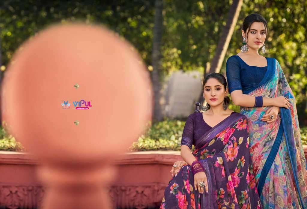 Vipul Presents Falguni Vol-3 Classic Georgette Pattern Indian Sarees Catalog Wholesaler 