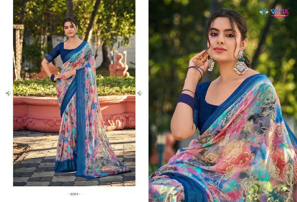 Vipul Presents Falguni Vol-3 Classic Georgette Pattern Indian Sarees Catalog Wholesaler 