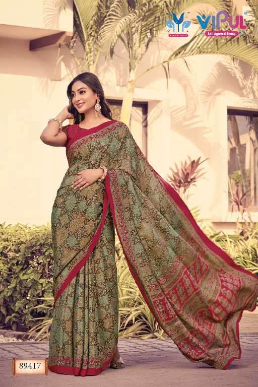 Vipul Presents Heritage Silk Vol-12 Wholesale Crepe Silk Ethnic Sarees Catalog Wholesaler And Exporter 